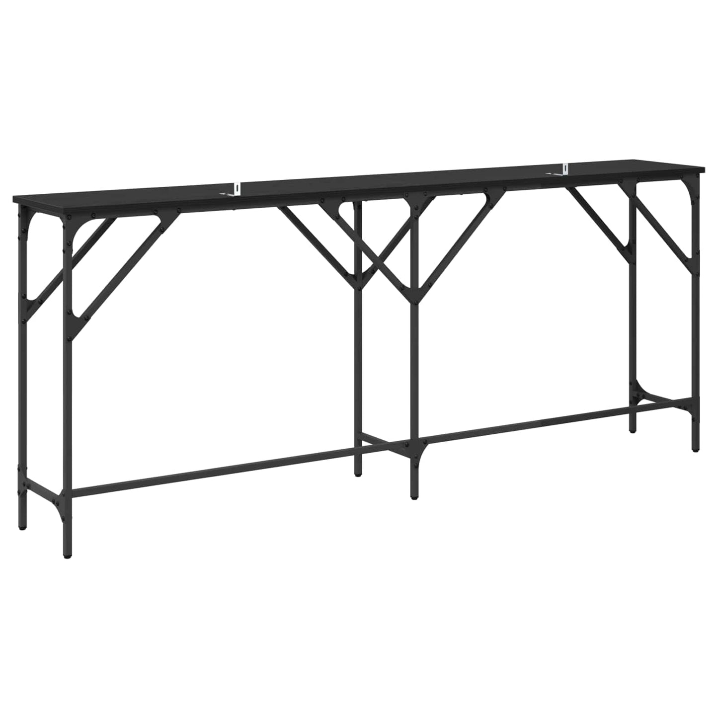 vidaXL Τραπέζι κονσόλας Μαύρη Οξυά 180 x 30 x 75 εκ Επεξεργασμένο ξύλο