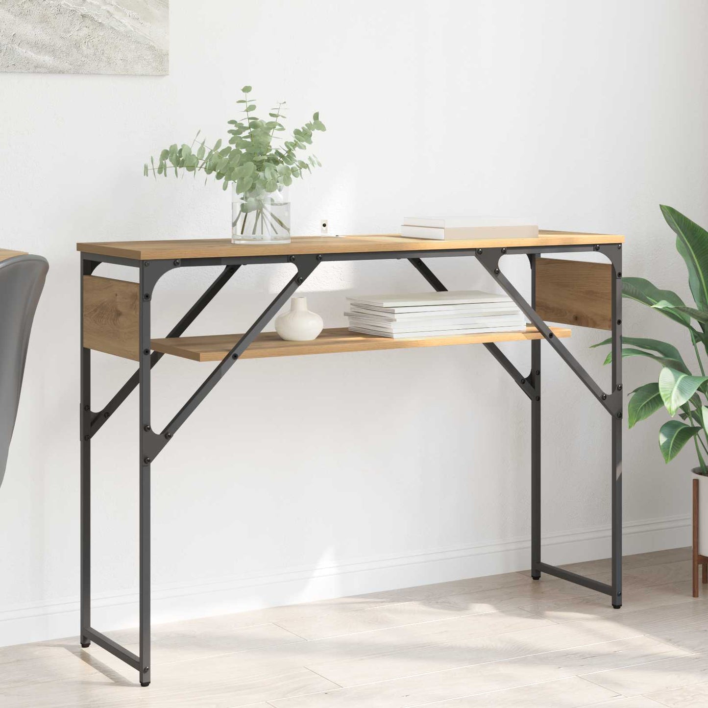 vidaXL ΤραπέζιΚονσόλας Artisan Oak Επεξεργασμένο Ξύλο 105x30x75εκ.