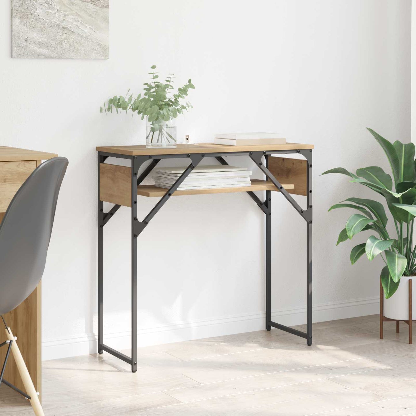 vidaXL ΤραπέζιΚονσόλας Artisan Oak Επεξεργασμένο Ξύλο 75x30x75εκ.