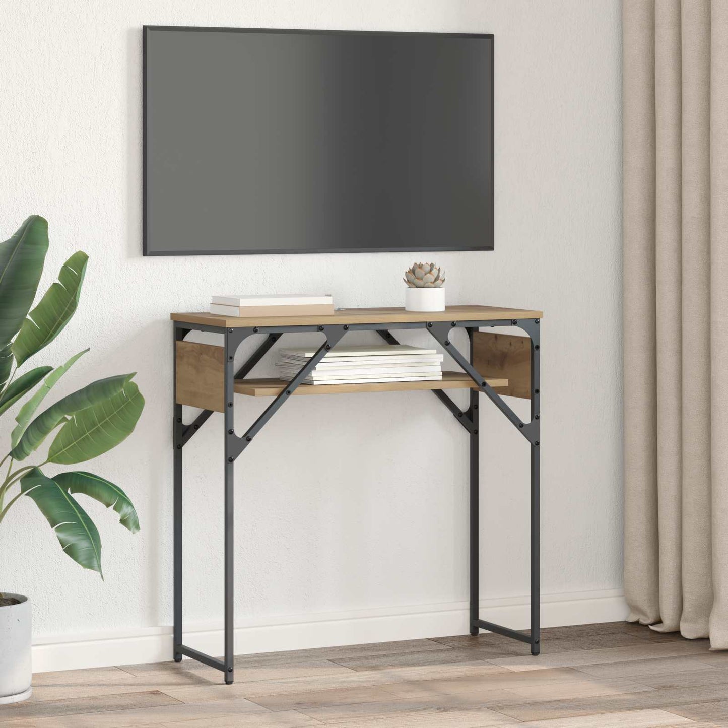 vidaXL ΤραπέζιΚονσόλας Artisan Oak Επεξεργασμένο Ξύλο 75x30x75εκ.