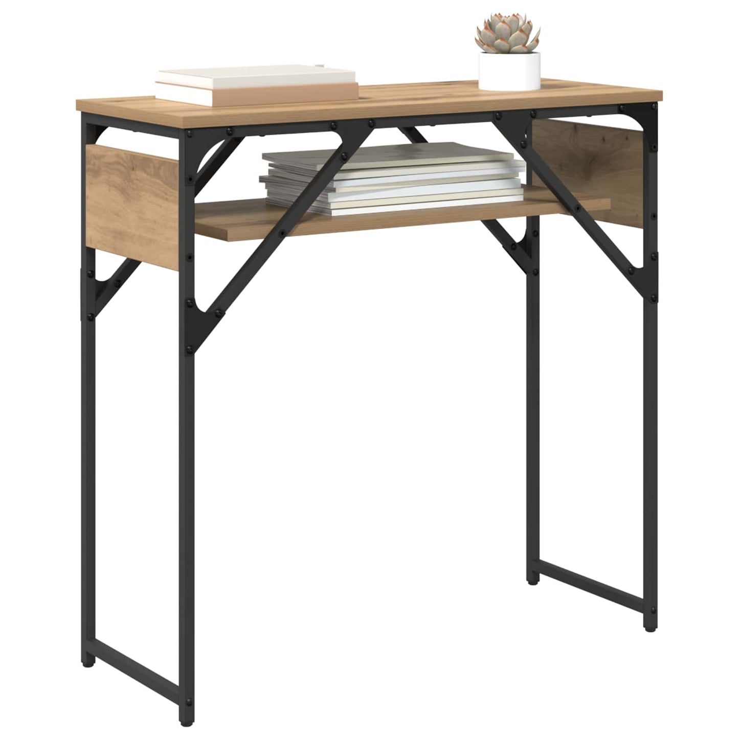 vidaXL ΤραπέζιΚονσόλας Artisan Oak Επεξεργασμένο Ξύλο 75x30x75εκ.