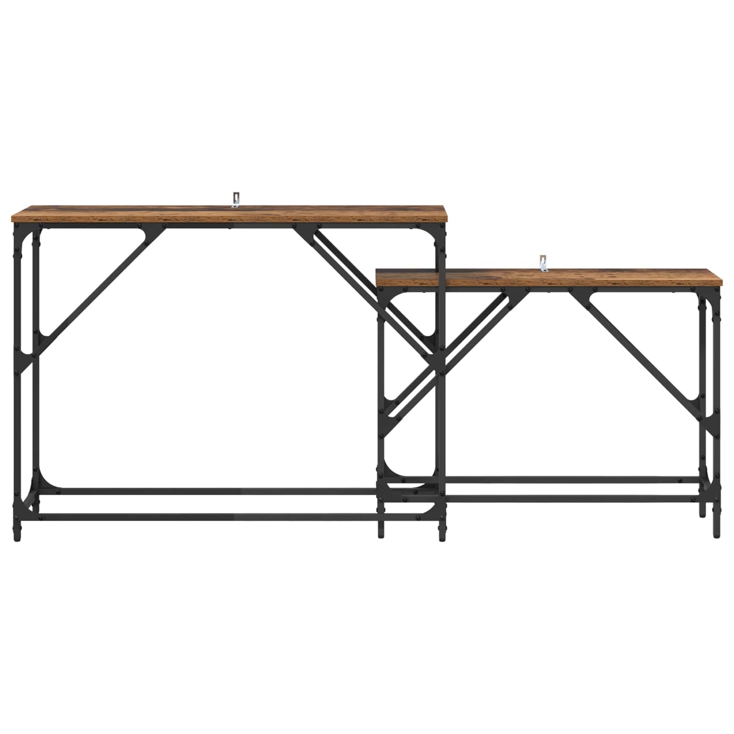 vidaXL Τραπέζι κονσόλας 2 pcs Παλιό Ξύλο 100 x 28 x 75 εκ.