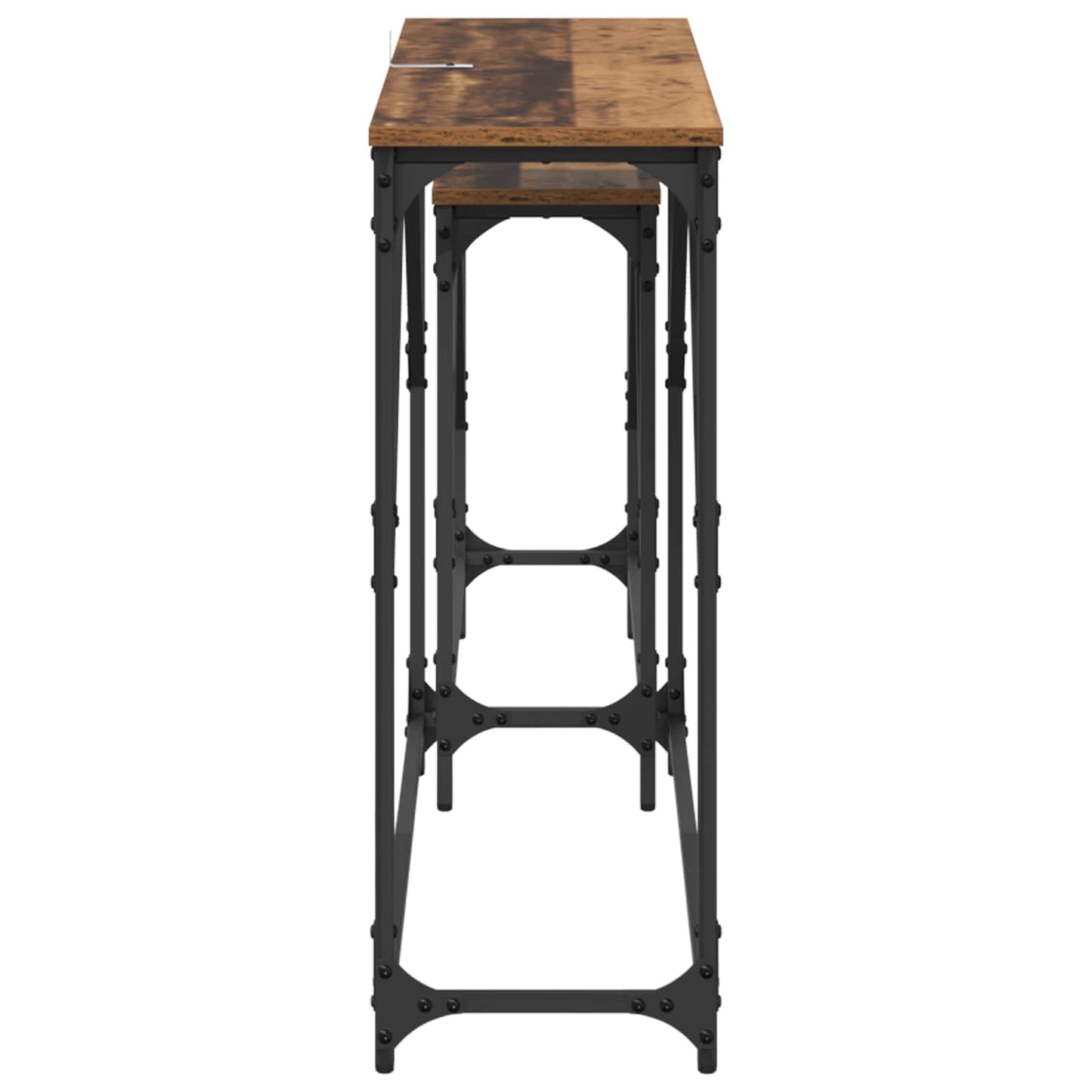 vidaXL Τραπέζι κονσόλας 2 pcs Παλιό Ξύλο 100 x 28 x 75 εκ.