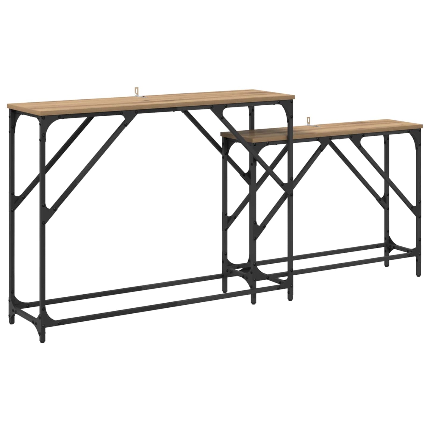 vidaXL Τραπέζι κονσόλας 2 pcs Artisan Oak 100 x 28 x 75 εκ.