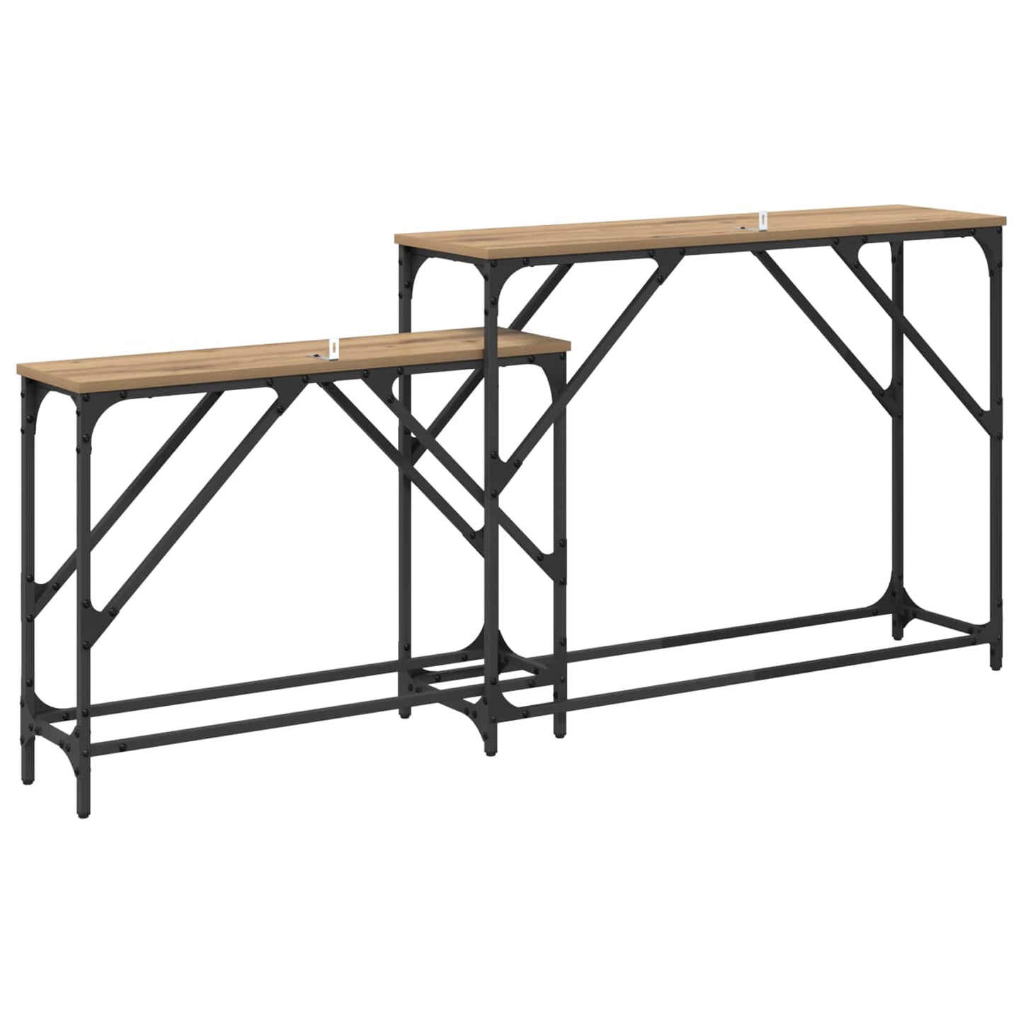 vidaXL Τραπέζι κονσόλας 2 pcs Artisan Oak 100 x 28 x 75 εκ.