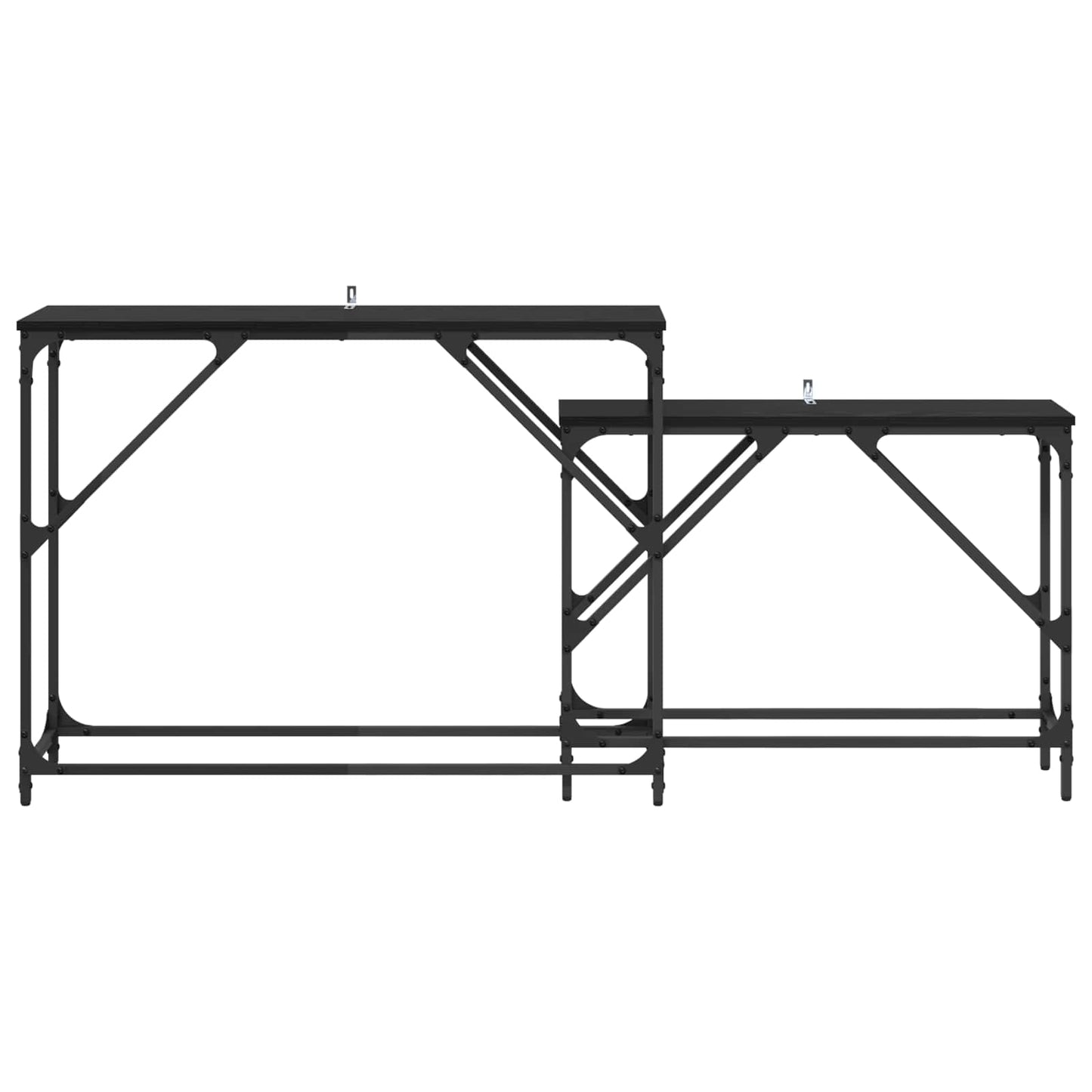 vidaXL Τραπέζι κονσόλας 2 pcs Μαύρη Οξυά 100 x 28 x 75 εκ.