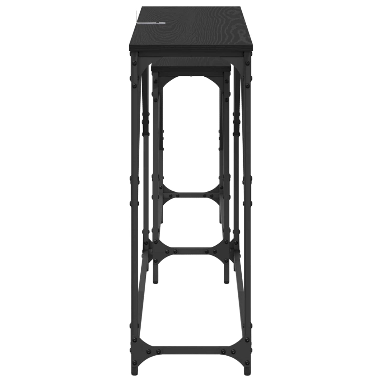 vidaXL Τραπέζι κονσόλας 2 pcs Μαύρη Οξυά 100 x 28 x 75 εκ.