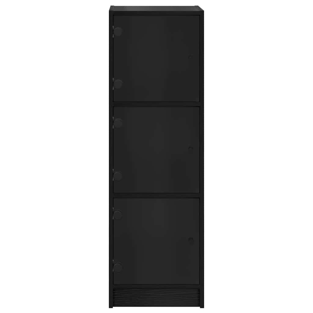 vidaXL Highboard Μαύρη Οξυά 35 x 37 x 109 εκ Επεξεργασμένο ξύλο