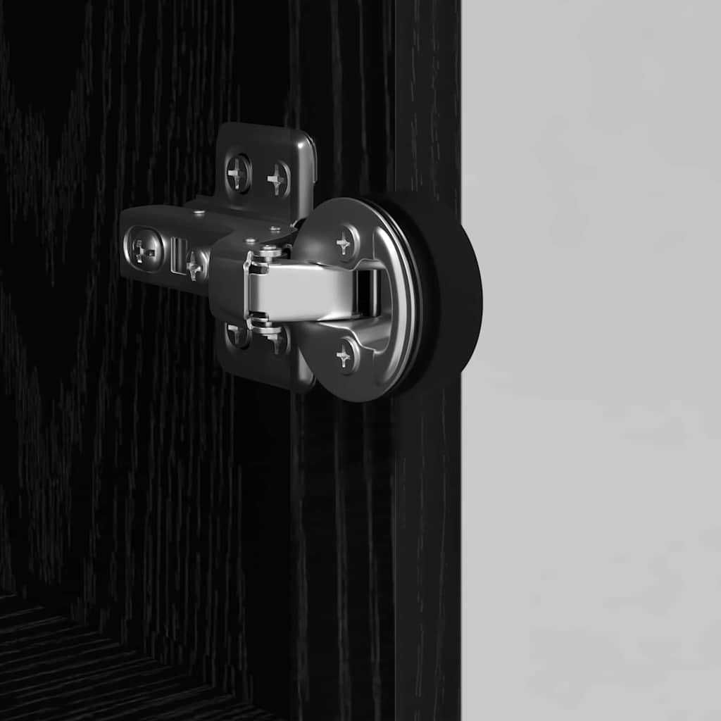 vidaXL Highboard Μαύρη Οξυά 35 x 37 x 142 εκ Επεξεργασμένο ξύλο