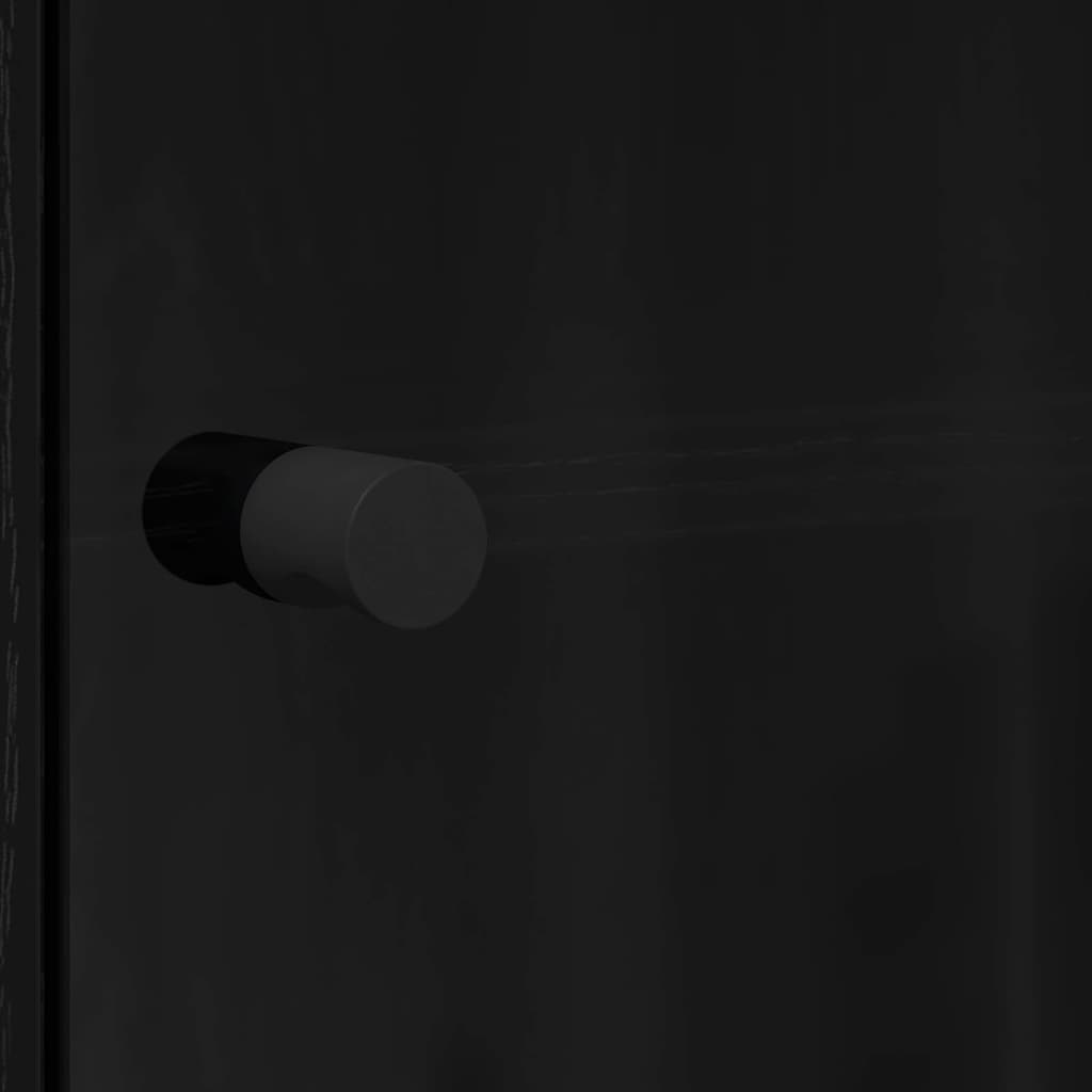 vidaXL Highboard Μαύρη Οξυά 35 x 37 x 142 εκ Επεξεργασμένο ξύλο