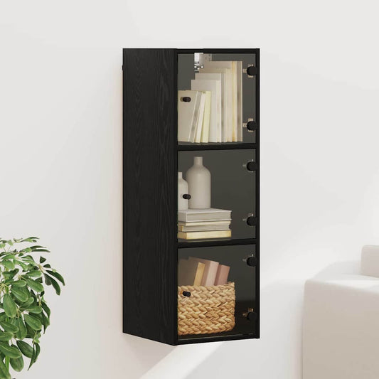vidaXL Ντουλάπα Τοίχου 35 x 37 x 102 εκ. Επεξεργασμένο Ξύλο Μαύρη Οξυά