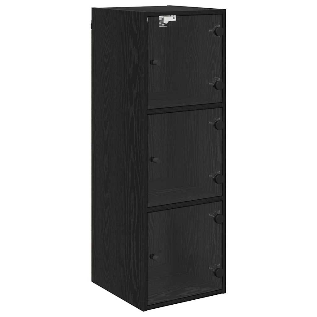 vidaXL Ντουλάπα Τοίχου 35 x 37 x 102 εκ. Επεξεργασμένο Ξύλο Μαύρη Οξυά