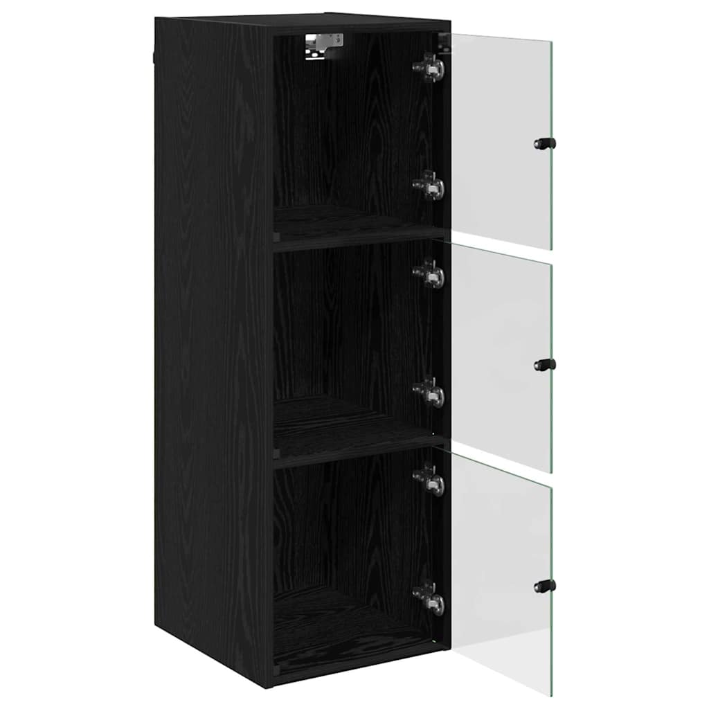 vidaXL Ντουλάπα Τοίχου 35 x 37 x 102 εκ. Επεξεργασμένο Ξύλο Μαύρη Οξυά