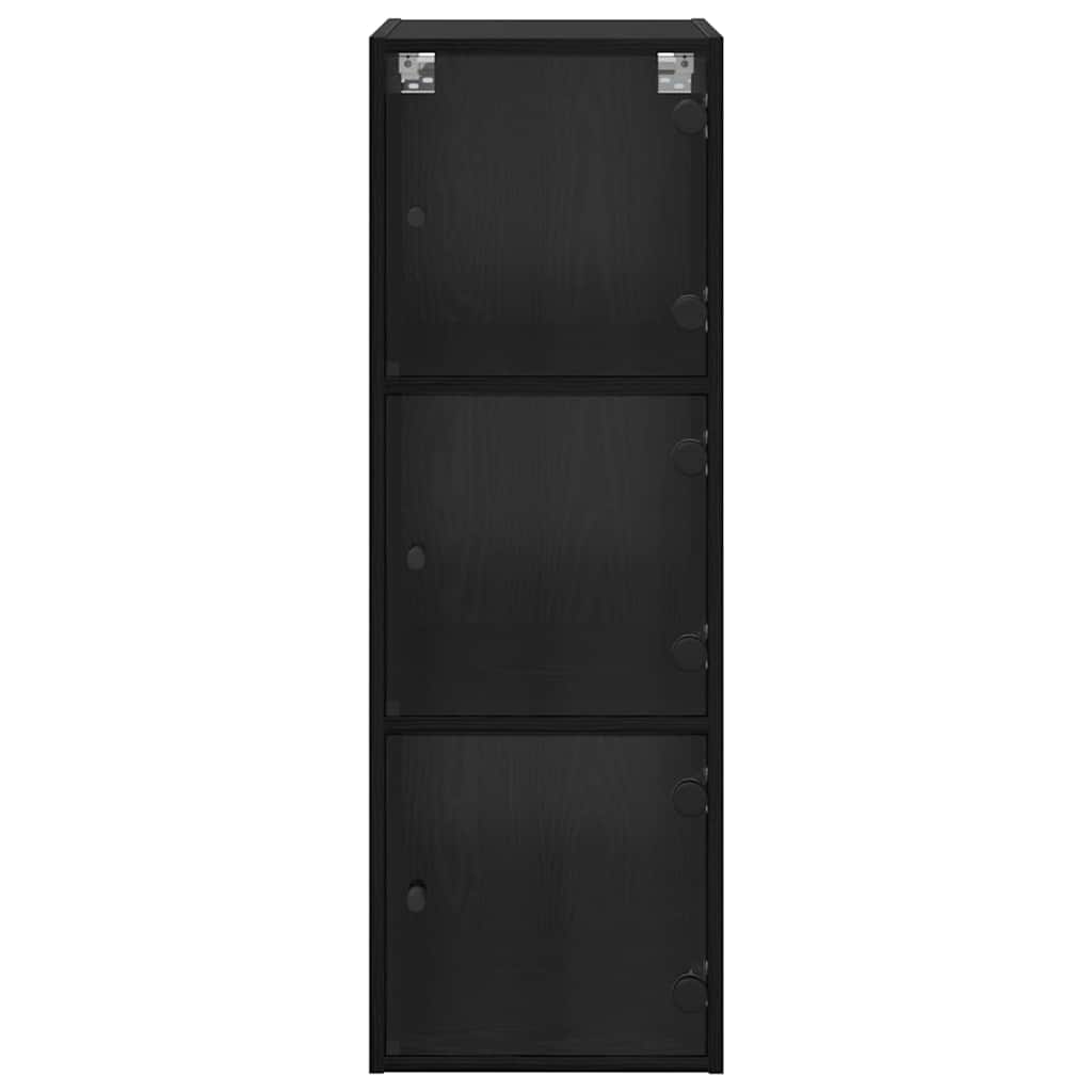 vidaXL Ντουλάπα Τοίχου 35 x 37 x 102 εκ. Επεξεργασμένο Ξύλο Μαύρη Οξυά