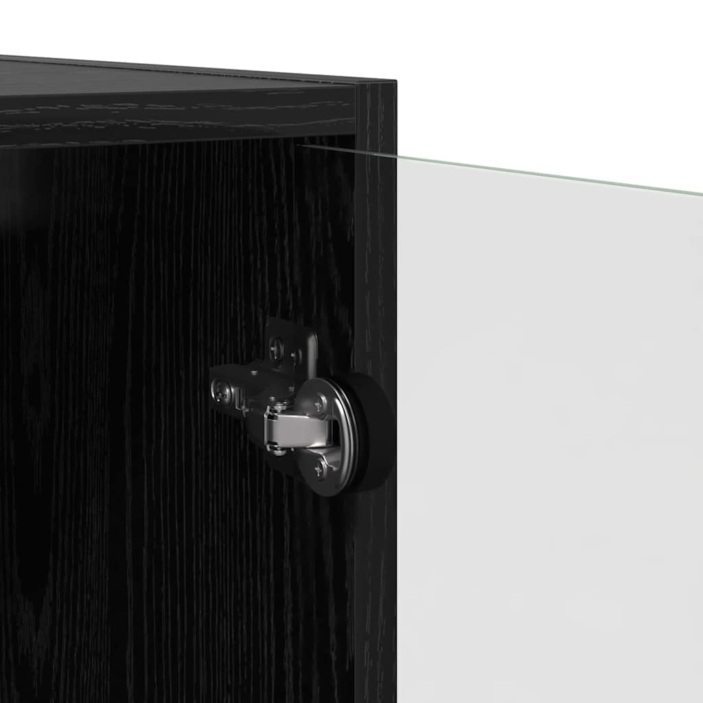 vidaXL Ντουλάπα Τοίχου 68 x 37 x 68,5 εκ Επεξεργασμένο Ξύλο Μαύρη Οξυά