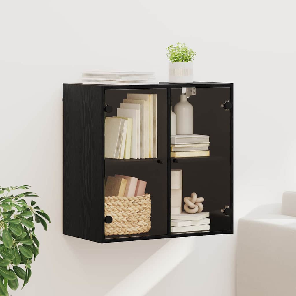 vidaXL Ντουλάπα Τοίχου 68 x 37 x 68,5 εκ Επεξεργασμένο Ξύλο Μαύρη Οξυά