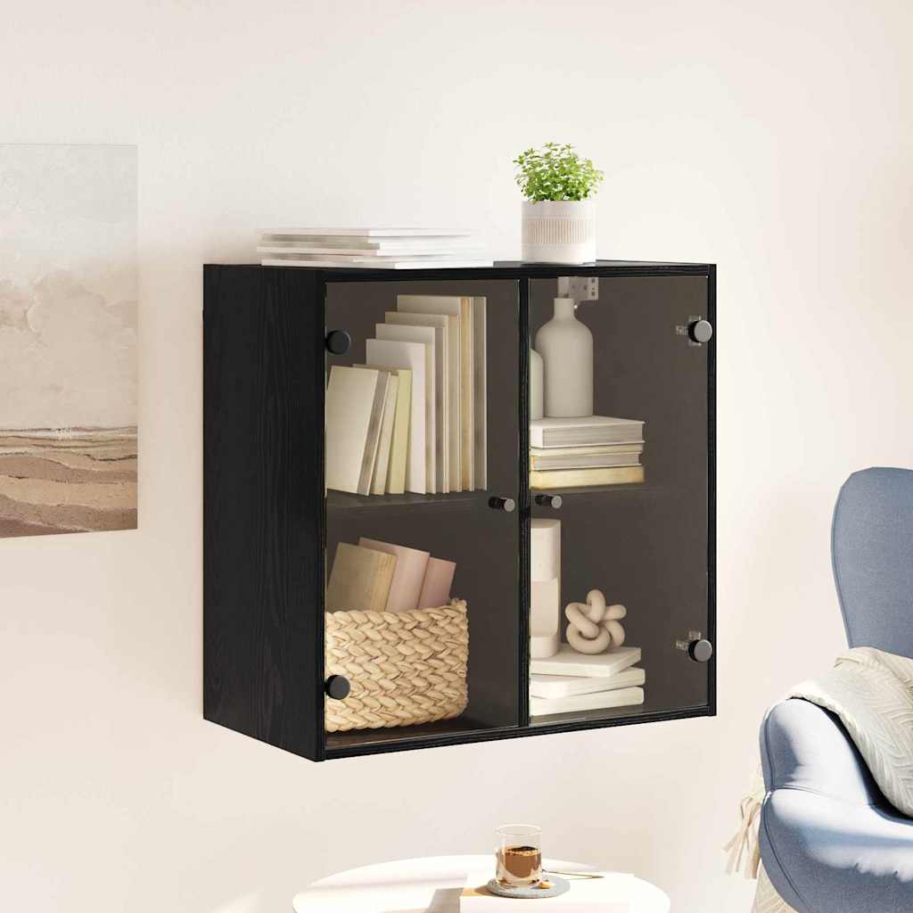 vidaXL Ντουλάπα Τοίχου 68 x 37 x 68,5 εκ Επεξεργασμένο Ξύλο Μαύρη Οξυά