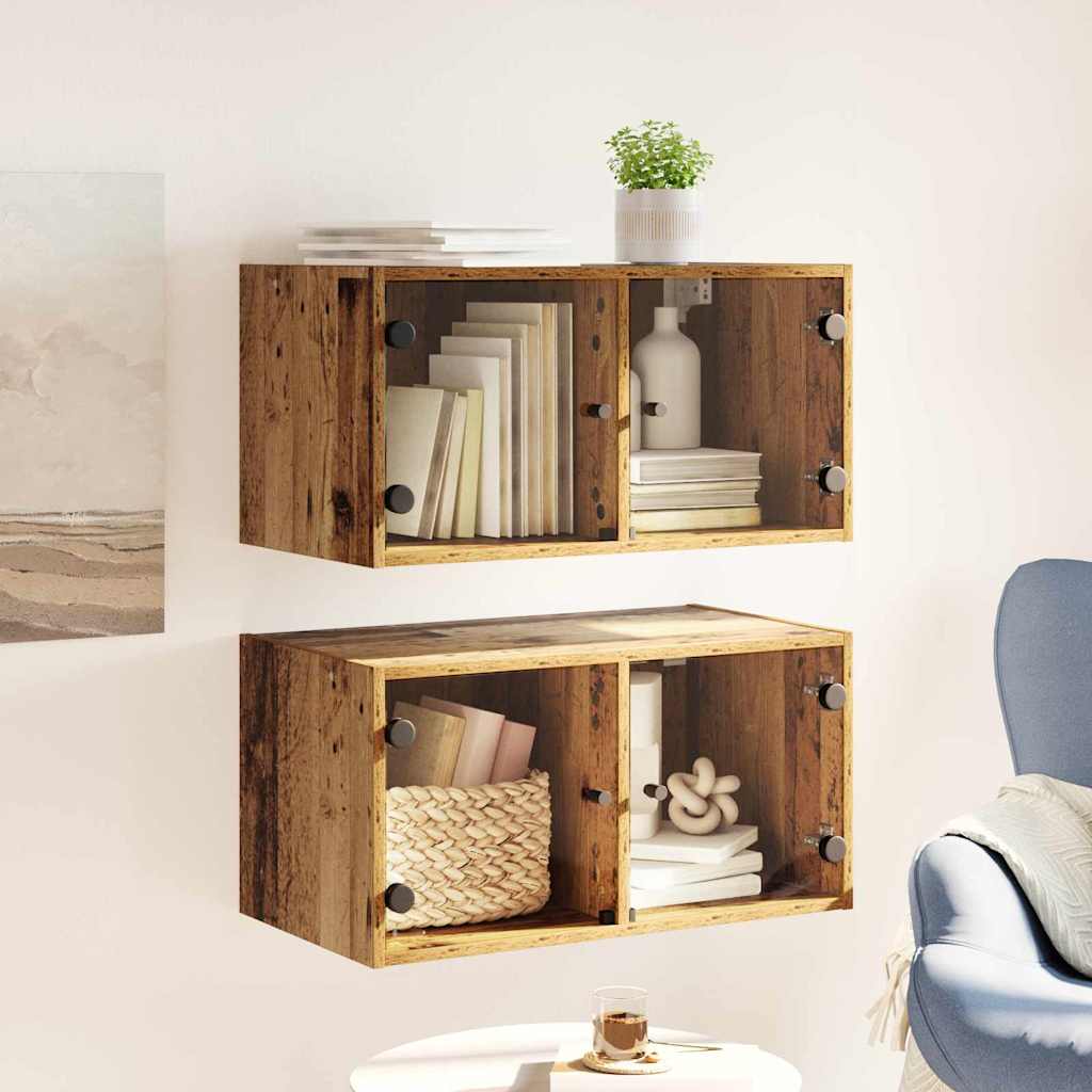 vidaXL Ντουλάπια Τοίχου 2 τμχ. 68 x 37 x 35 εκ Επεξεργασμένο Ξύλο