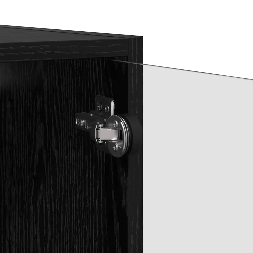 vidaXL Ντουλάπα Τοίχου 68 x 37 x 35 εκ Επεξεργασμένο Ξύλο Μαύρη Οξυά