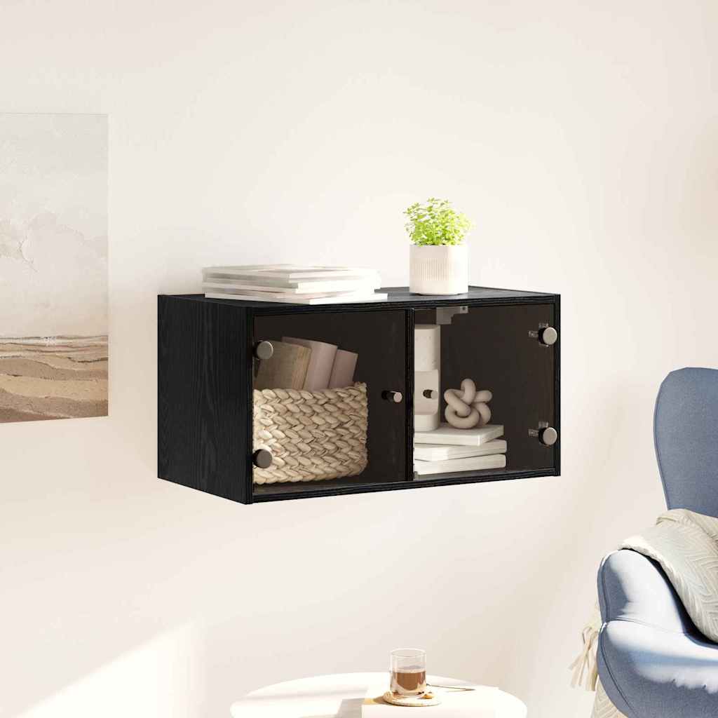 vidaXL Ντουλάπα Τοίχου 68 x 37 x 35 εκ Επεξεργασμένο Ξύλο Μαύρη Οξυά