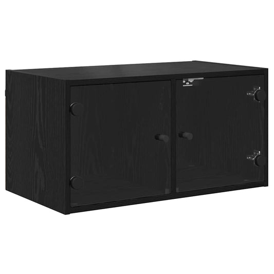 vidaXL Ντουλάπα Τοίχου 68 x 37 x 35 εκ Επεξεργασμένο Ξύλο Μαύρη Οξυά