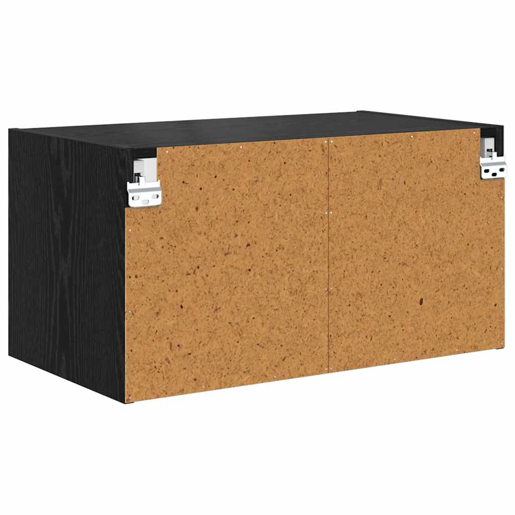 vidaXL Ντουλάπα Τοίχου 68 x 37 x 35 εκ Επεξεργασμένο Ξύλο Μαύρη Οξυά