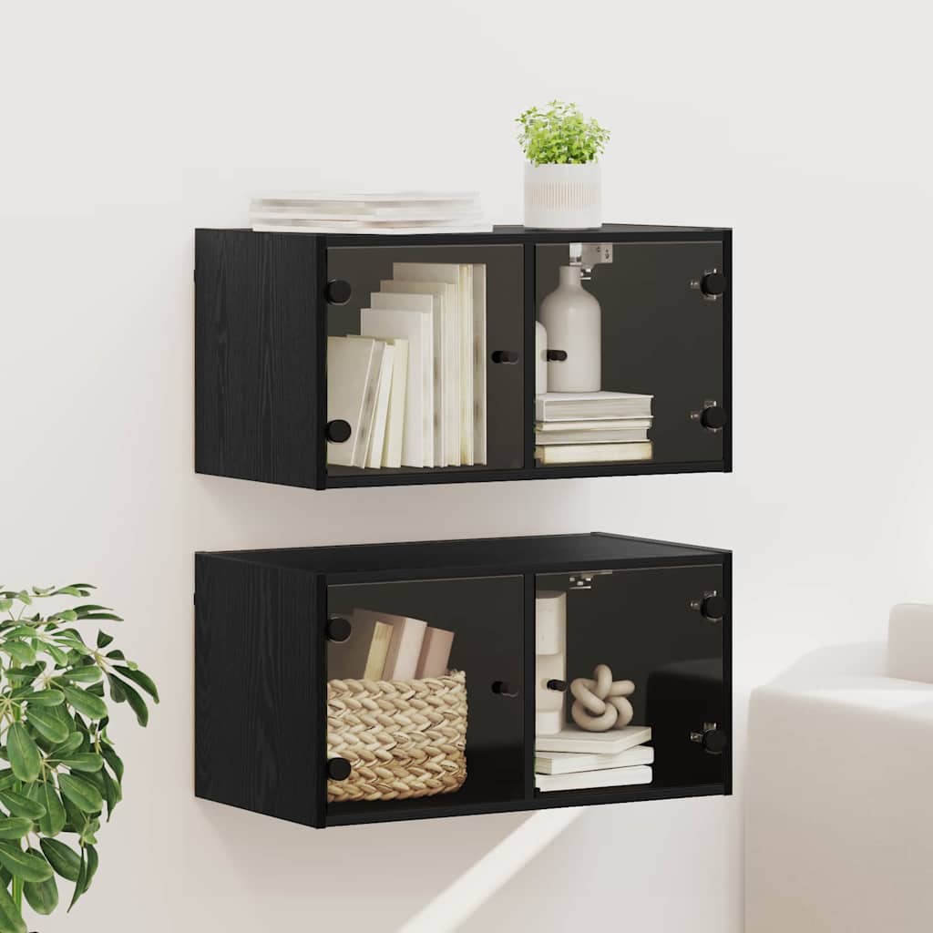vidaXL Ντουλάπια Τοίχου 2 τμχ. 68 x 37 x 35 εκ Επεξεργασμένο Ξύλο