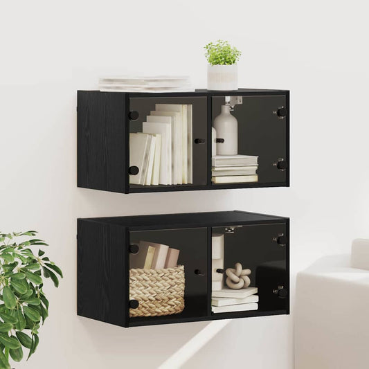 vidaXL Ντουλάπια Τοίχου 2 τμχ. 68 x 37 x 35 εκ Επεξεργασμένο Ξύλο