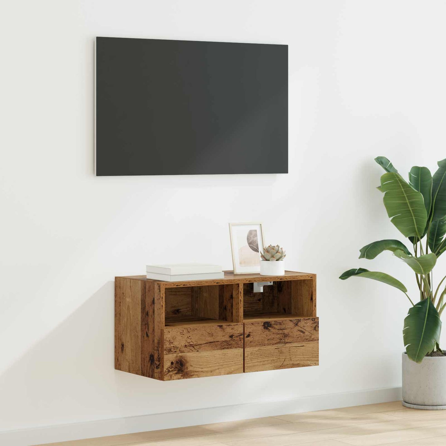 vidaXL Ντουλάπι Τηλεόρασης Τοίχου 60 x 30 x 30 cm Παλιό Ξύλο