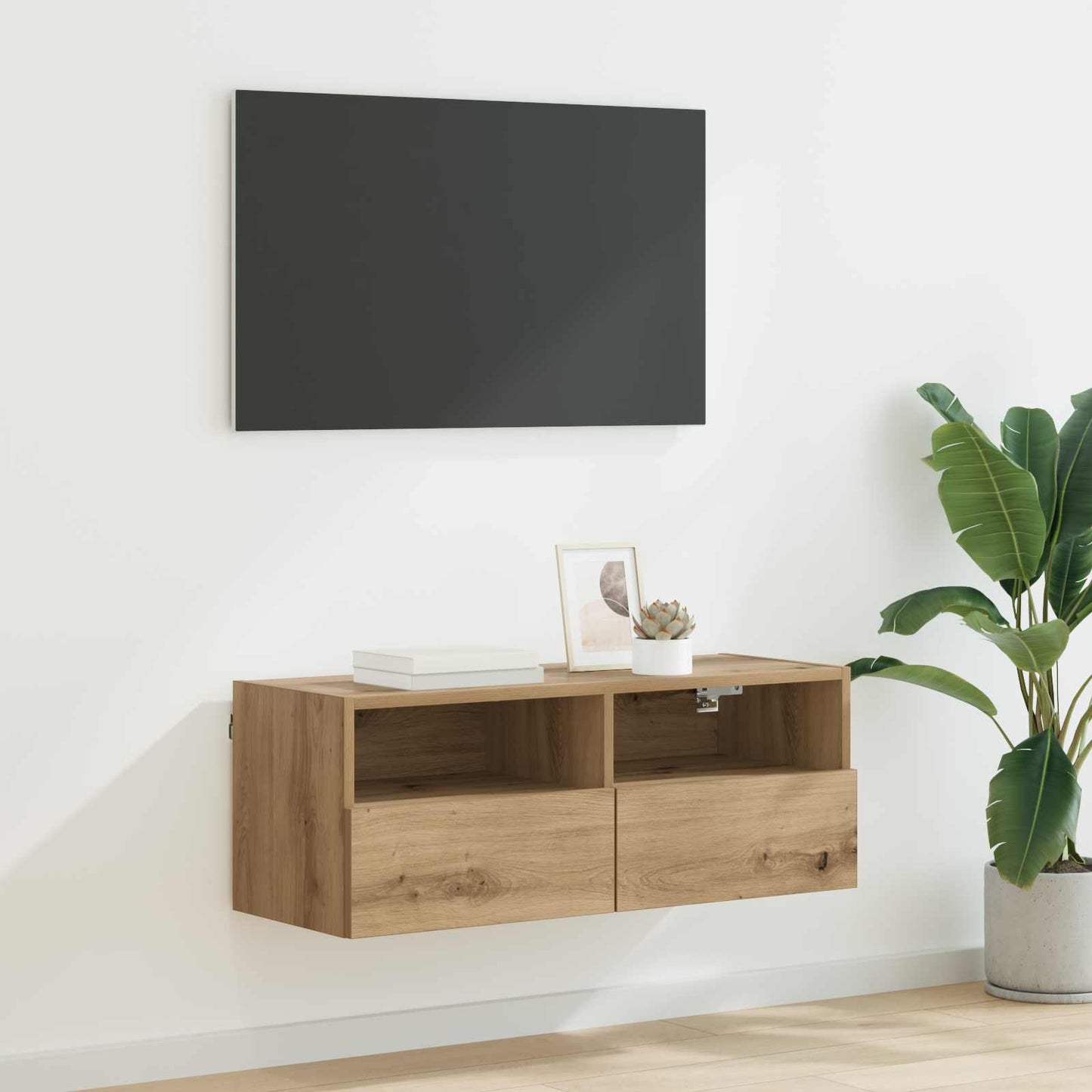 vidaXL Ντουλάπι Τηλεόρασης Τοίχου 80 x 30 x 30 εκ Artisan Oak
