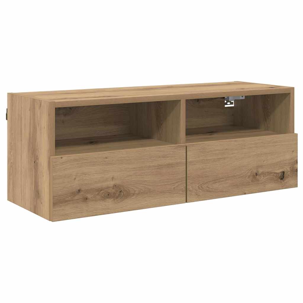 vidaXL Βάσεις τηλεόρασης Επιτοίχιο 2 pcs Artisan Oak 80 x 30 x 30 εκ