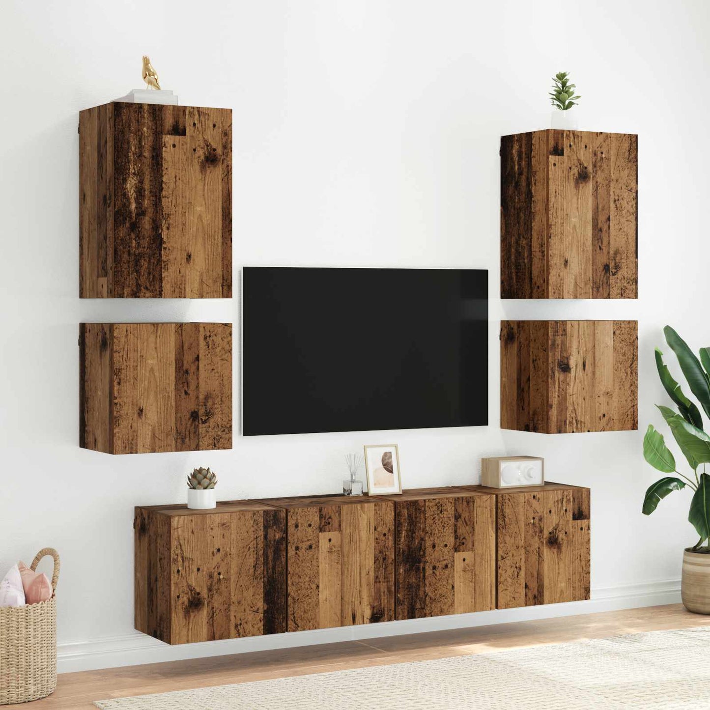 vidaXL Ντουλάπι Τηλεόρασης Τοίχου 40,5x30x40εκ Παλιό Ξύλο