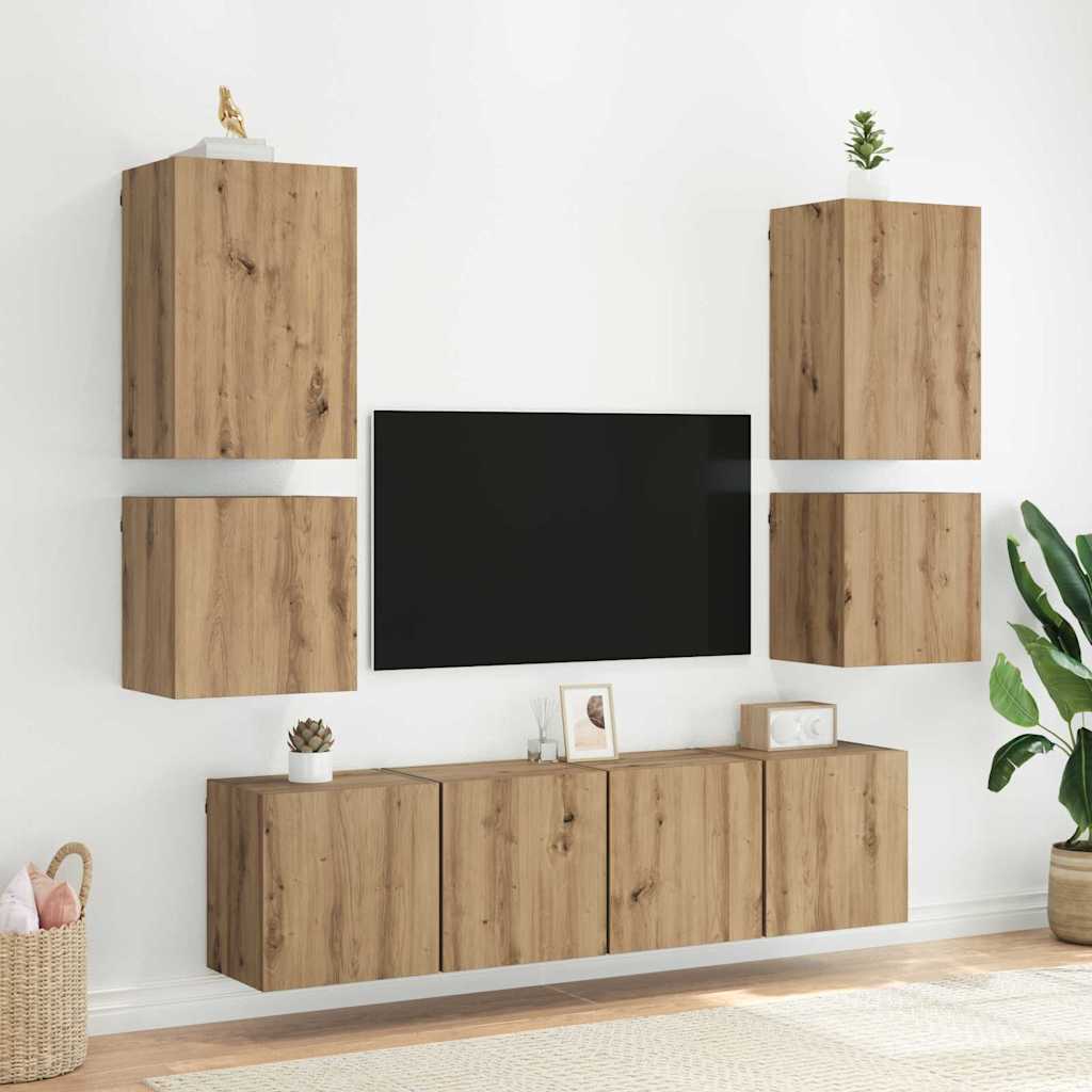 vidaXL Βάσεις τηλεόρασης Επιτοίχιο 2 pcs Artisan Oak 40,5x30x40εκ