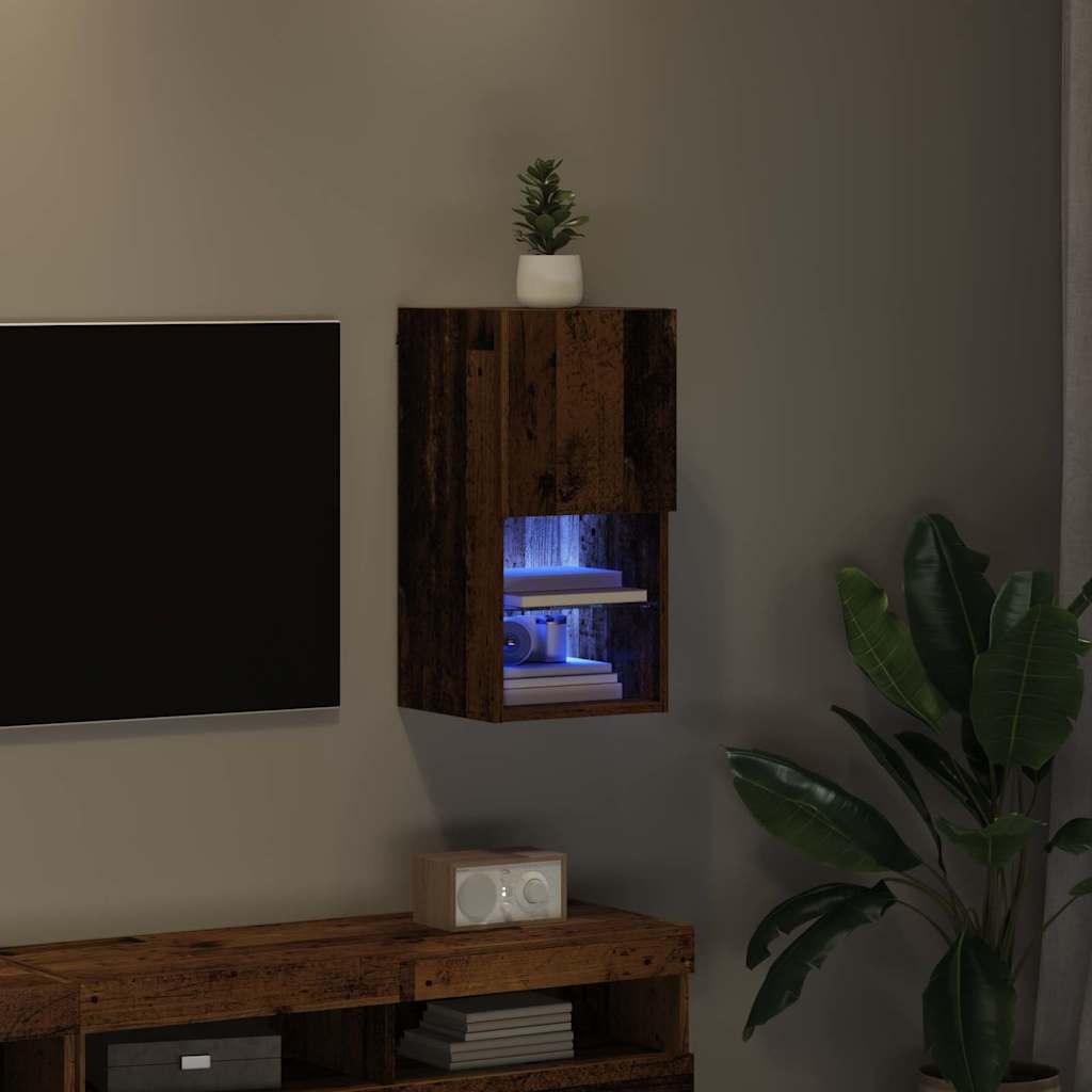 vidaXL Κρεμαστός θρανίο τηλεόρασης Παλιό ξύλο 30,5 x 30 x 60 εκ.