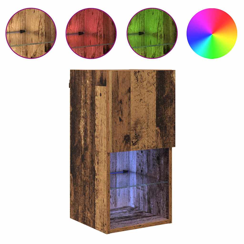 vidaXL Κρεμαστός θρανίο τηλεόρασης Παλιό ξύλο 30,5 x 30 x 60 εκ.