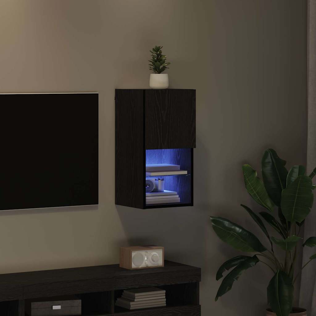 vidaXL Κρεμαστός θρανίο τηλεόρασης Μαύρη Οξυά 30,5 x 30 x 60 εκ.