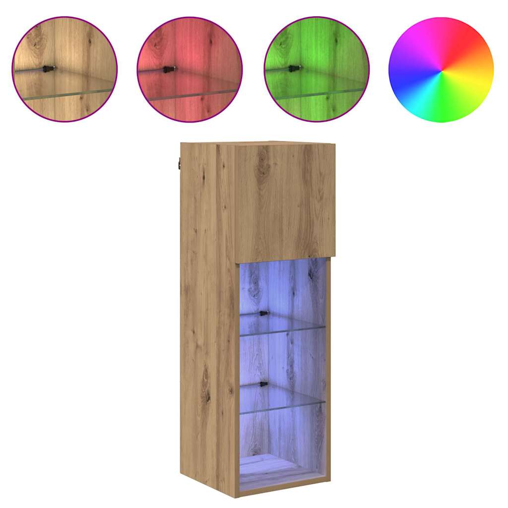 vidaXL Τοίχου ντουλάπες τηλεόρασης 2 pcs Artisan Oak 30,5 x 30 x 90 cm