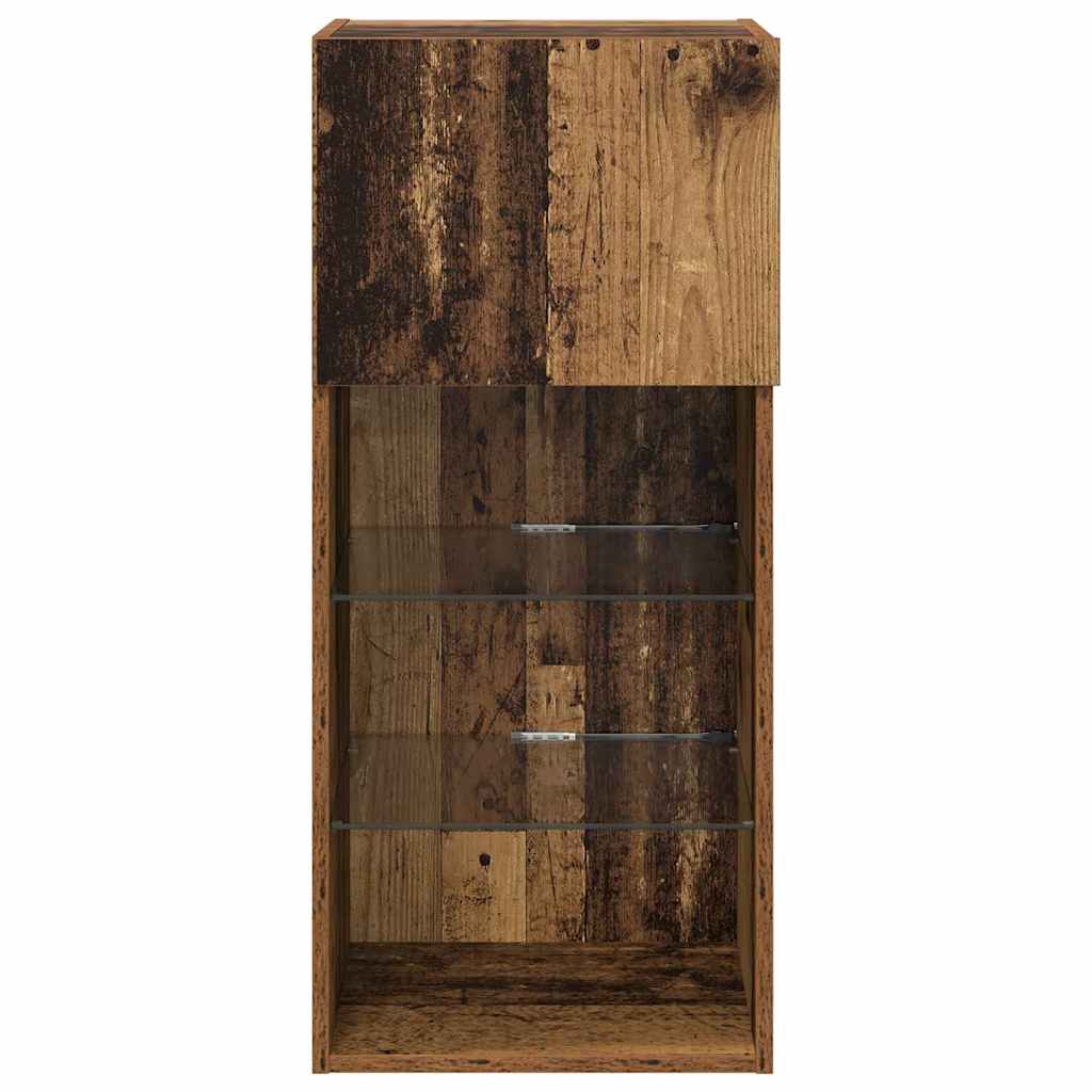 vidaXL Τοίχου ντουλάπες τηλεόρασης 2 pcs Παλιό ξύλο 40,5 x 30 x 90 εκ