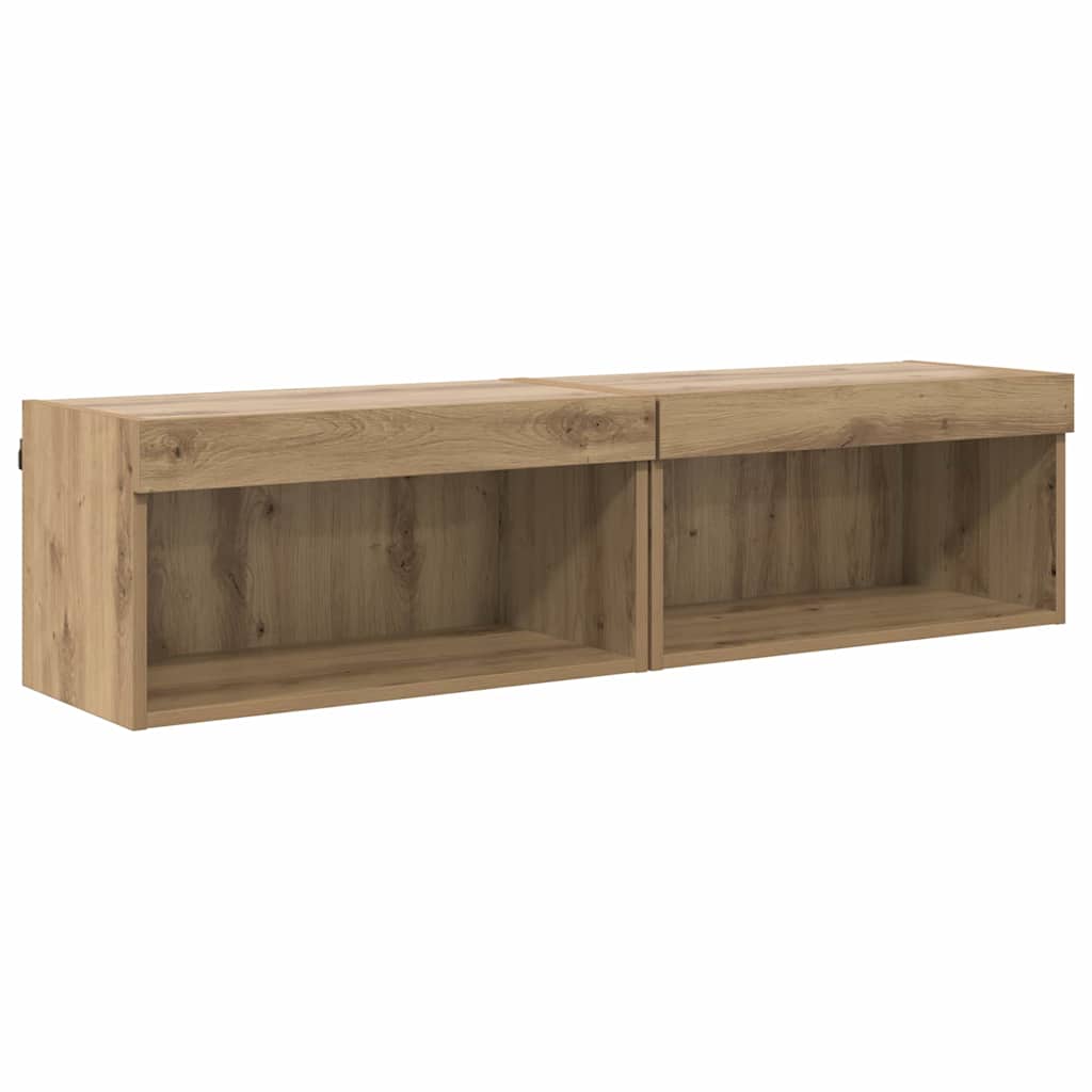 vidaXL Έπιπλα τηλεόρασης Επιτοίχιο 2 pcs Artisan Oak 60 x 30 x 30 cm
