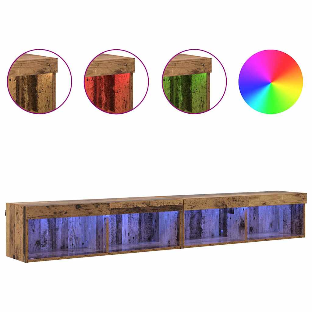 vidaXL Βάσεις τηλεόρασης Panama 2 pcs Παλιό ξύλο 100 x 30 x 30 cm