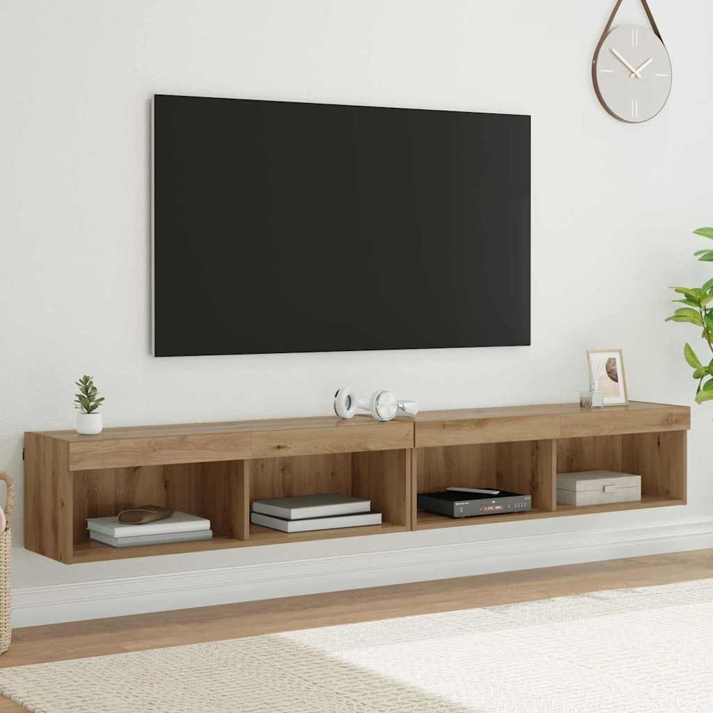 vidaXL Βάσεις τηλεόρασης Panama 2 pcs Artisan Oak 100 x 30 x 30 cm