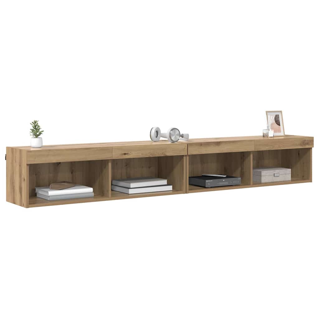 vidaXL Βάσεις τηλεόρασης Panama 2 pcs Artisan Oak 100 x 30 x 30 cm