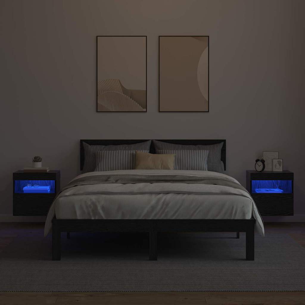 vidaXL Βάσεις τηλεόρασης Επιτοίχιο 2 pcs Μαύρη Οξυά 40 x 30 x 40 εκ