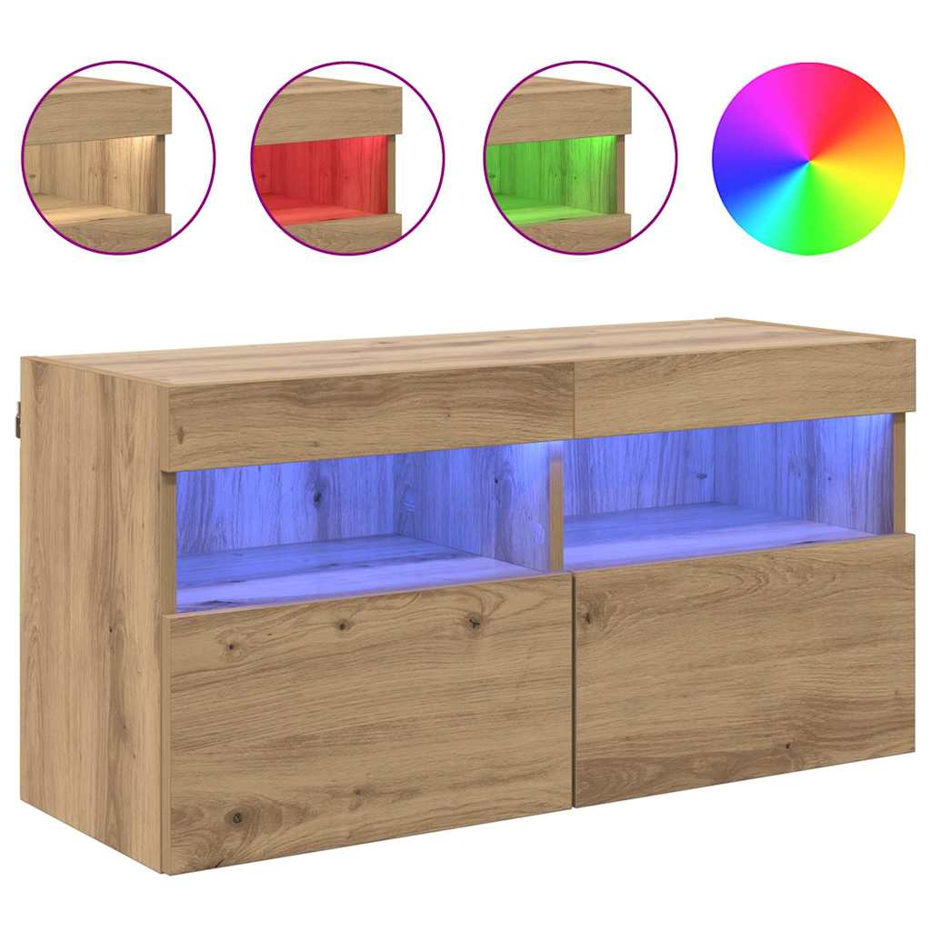 vidaXL Ντουλάπι Τηλεόρασης Τοίχου Artisan Oak 80 x 30 x 40 εκ