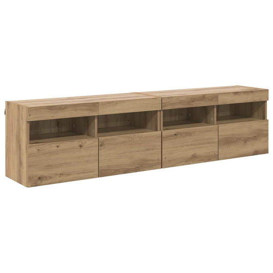 vidaXL Βάσεις τηλεόρασης Επιτοίχιο 2 pcs Artisan Oak 80 x 30 x 40 εκ