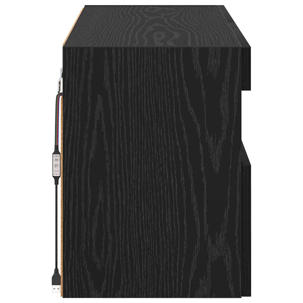 vidaXL Ντουλάπι Τηλεόρασης Τοίχου Επιτοίχιο Μαύρη Οξυά 80 x 30 x 40 εκ