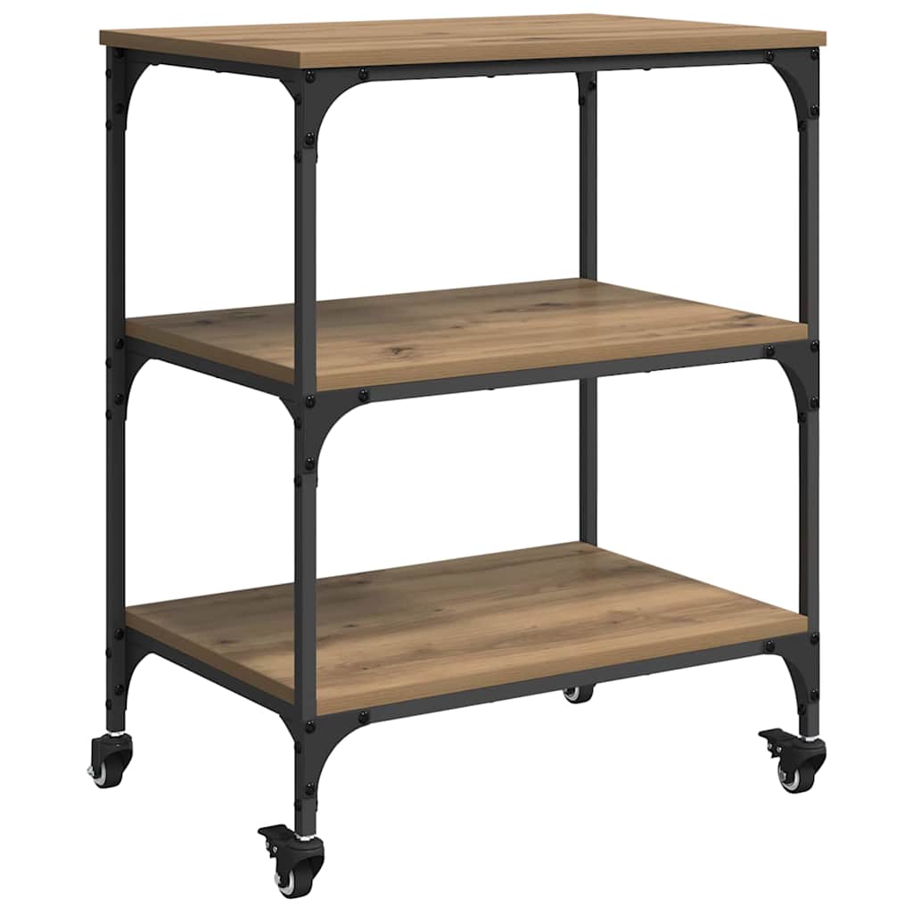 vidaXL Καρότσι Κουζίνας Artisan Oak 60 x 41 x 76 εκ.