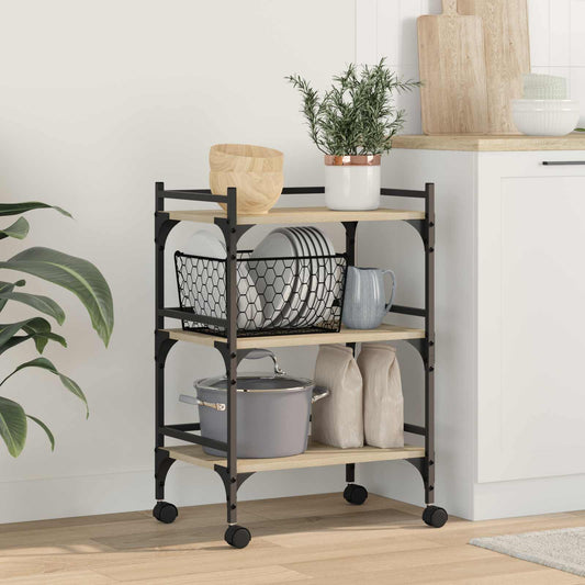 vidaXL Καρότσι Κουζίνας Δρύς Sonoma 50 x 35 x 75,5 εκ