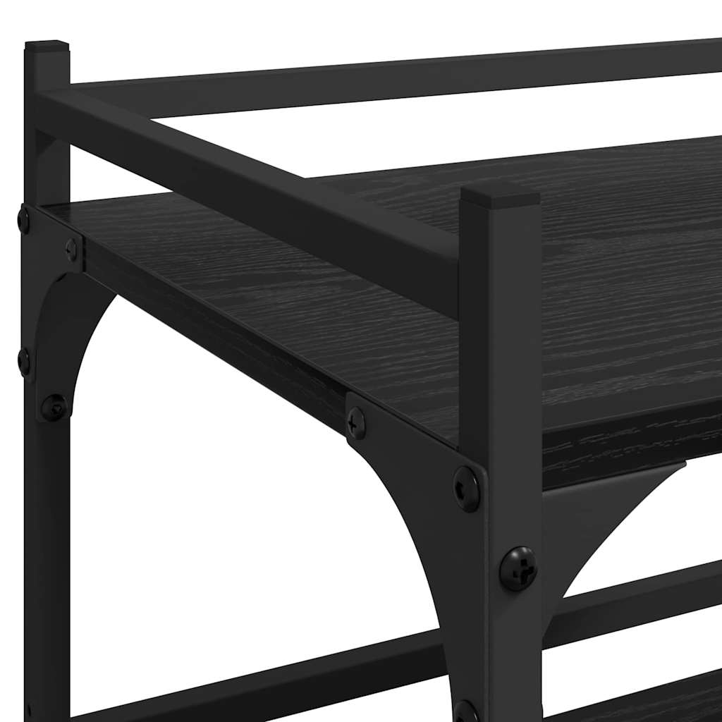 vidaXL Καρότσι Κουζίνας Μαύρη Οξυά 50 x 35 x 75.5 εκ