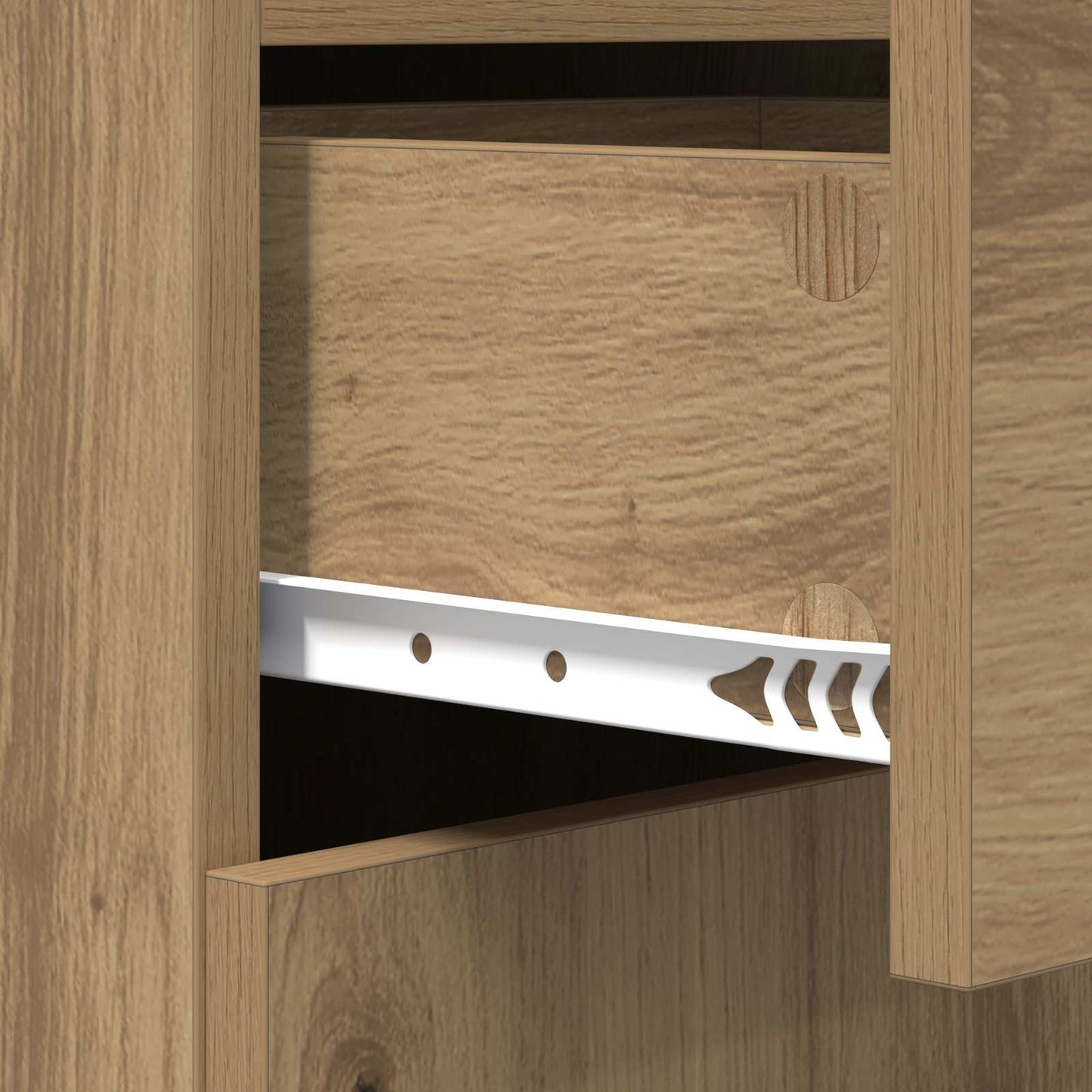vidaXL Πλαϊνό γραφείο με συρτάρι artisan δρυς 45 x 42,5 x 93 εκ.